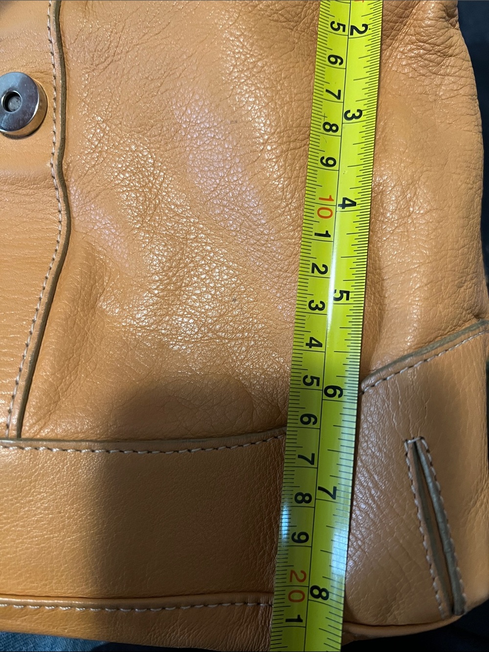 Prune Camel Color Leather Shoulder Bag - Picture 15 of 16